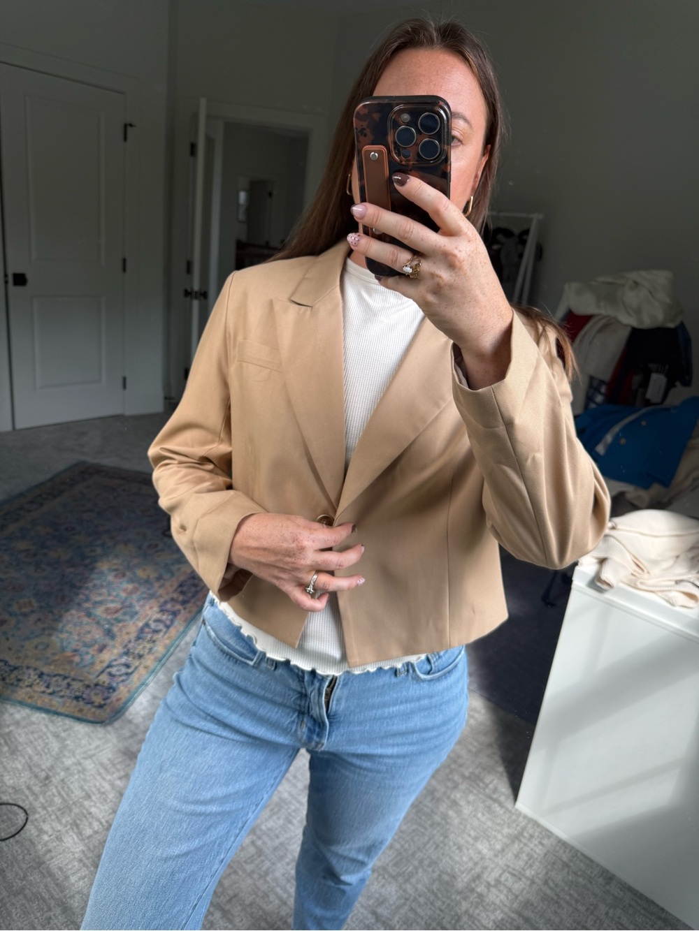 MOTF Cropped Beige Blazer Jacket